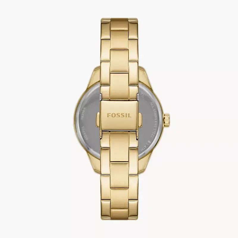 Fossil Rye Automatic Gold-tone Ladies Watch- BQ3755